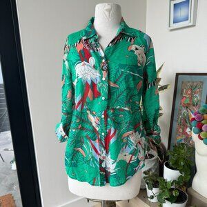 Talbot's Button-Up Lightweight Jungle Pattern Shirt S